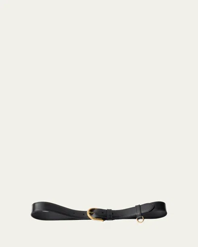 Prada Buckle Calf Leather Belt In Schwarz