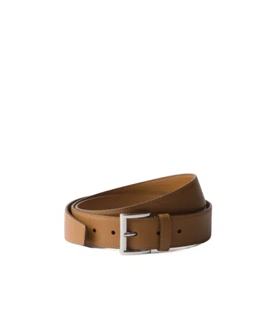 Prada Buckle-fastening Leather Belt In Brown