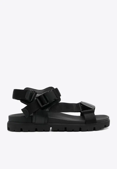 PRADA BUCKLE FASTENING LEATHER SANDALS