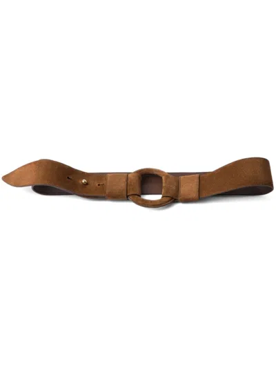 PRADA BUCKLE-FASTENING SUEDE BELT