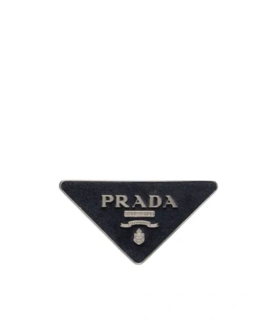 Prada Buckle For Suede Belt Strap In Navy Blue