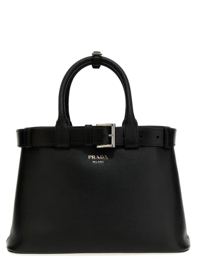 Prada Buckle Hand Bags Black