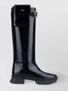 Prada Buckle Knee-high Boots Pocket Detail