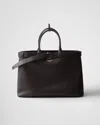 Prada Buckle Leather Bag With Belt