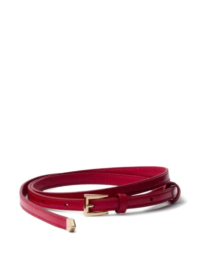 Prada Buckle Leather Belt In Red