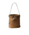 Prada Buckle Large Caramel-coloured Leather Handbag Women In Caramel