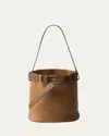 Prada Buckle Large Caramel-coloured Leather Handbag Women In Brown