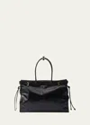 Prada Buckle Leather Shoulder Bag In F0002 Nero