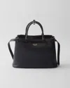 Prada Medium Leather Top Handle Bag In Black