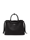 Prada Medium Leather Top Handle Bag In Black
