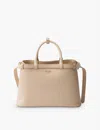 Prada Womens Neutral Buckle Medium Leather Tote Bag