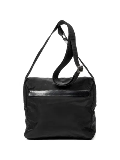 Pre-owned Prada Buckle Messenger Bag In Black