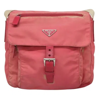 Pre-owned Prada Buckle Messenger Bag Tessuto Nylon Shoulder Bag Bag () In Pink