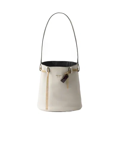 Prada Logo-print Shoulder Bag In 白色