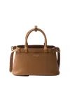 Prada Buckle Small Leather Handbag With Double Belt In Brown
