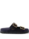 Prada Quilted Slingback Sandal In Blue