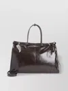 Prada Buckle Top Handles Tote Bag