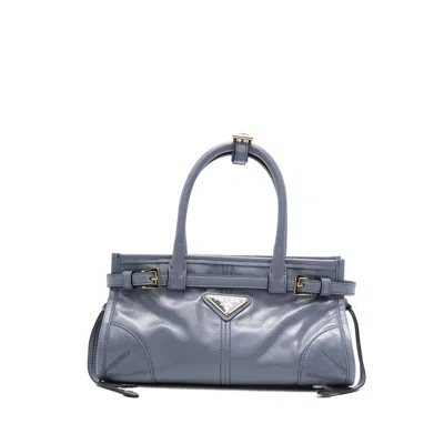 Prada Buckle Tote Bag In Blue