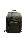 Prada Buckled Drawstring Backpack In Green