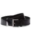 Prada Womens Black Logo-engraved Smooth Leather Belt In Black