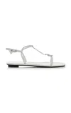 Prada Buckled Leather Sandals In White