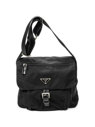 Pre-owned Prada Buckled Shoulder Bag In Black