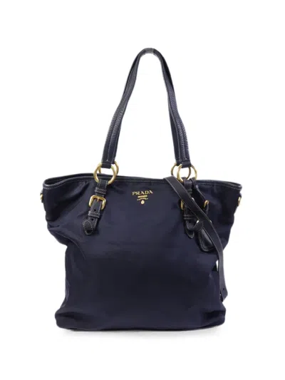 Pre-owned Prada Buckled Shoulder Bag In Blue