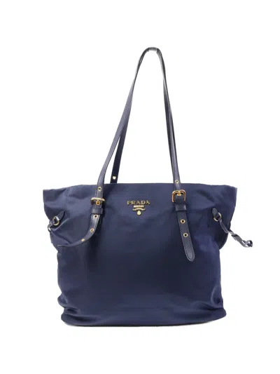 Pre-owned Prada Buckled Soulder Bag In Blue