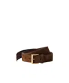 Prada Metal Buckle Calf Leather Belt In Dark Brown