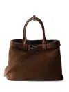 Prada Buckle Bag Medium Size Cacao Colour In Suede Women In Brown