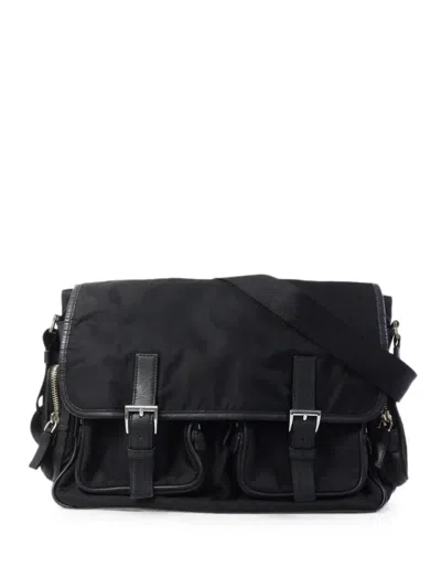 Pre-owned Prada Buckle-fastening Satchel Bag In Black