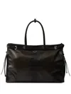 Prada Chocolate Leather Large Shopping Bag In Brown