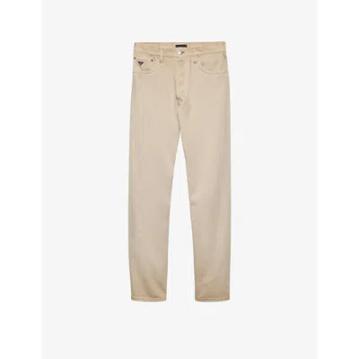 Prada Mens Neutral Bull Brand-plaque Straight-leg Jeans