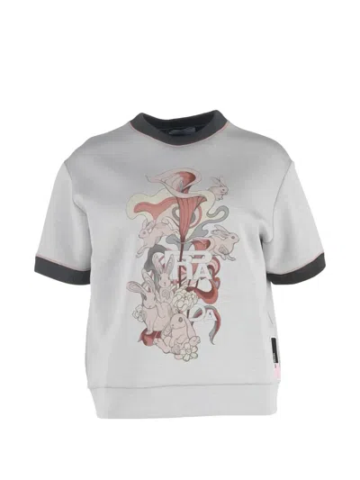 Pre-owned Prada Bunny-print T-shirt In Gray