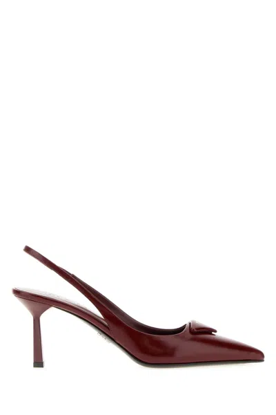 Prada Burgundy Leather Pumps