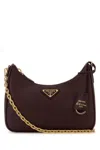 Prada Burgundy Leather Re-edition 2005 Shoulder Bag