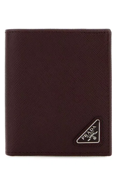 Prada Burgundy Leather Wallet
