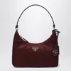 Prada Re-edition 2005 Re-nylon And Saffiano Mini Bag In Burgundy
