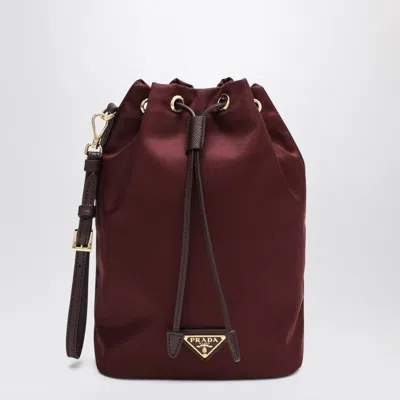 Prada Burgundy Re-nylon Bucket Women In Red