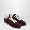 Prada Burgundy Suede Sneakers In Burgundy