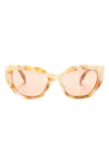 Prada Butterfly-frame Tinted Sunglasses In Neutrals