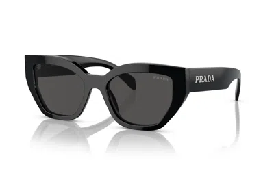Pre-owned Prada Butterfly Logo Sunglasses Black/silver (spra09 1ab-5so)