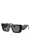 Prada 51mm Butterfly Polarized Sunglasses In Black/gray Polarized Solid