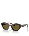 Prada Logo-detail Cat-eye Sunglasses In Brown