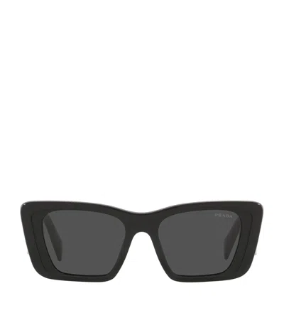 Prada Womens Pr 08ys Butterfly-shaped Acetate Sunglasses Black