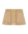 Prada Button Bag Skirt In Camel Brown