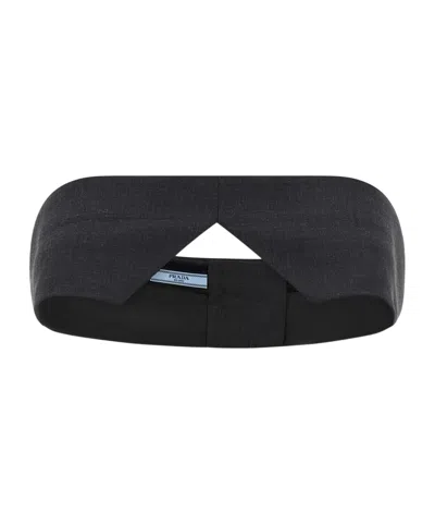 Prada Button Bandeau Top In Black