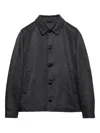Prada Button Double Knit Jacket In Gray