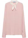 Prada Button-down Silk Shirt In Pink