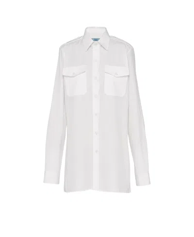 Prada Button-fastening Long-sleeve Shirt In White